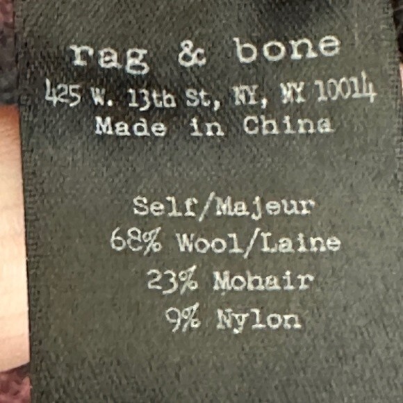 Rag & Bone Black, Cream and Maroon Striped Sweater Cardigan - Picture 8 of 8